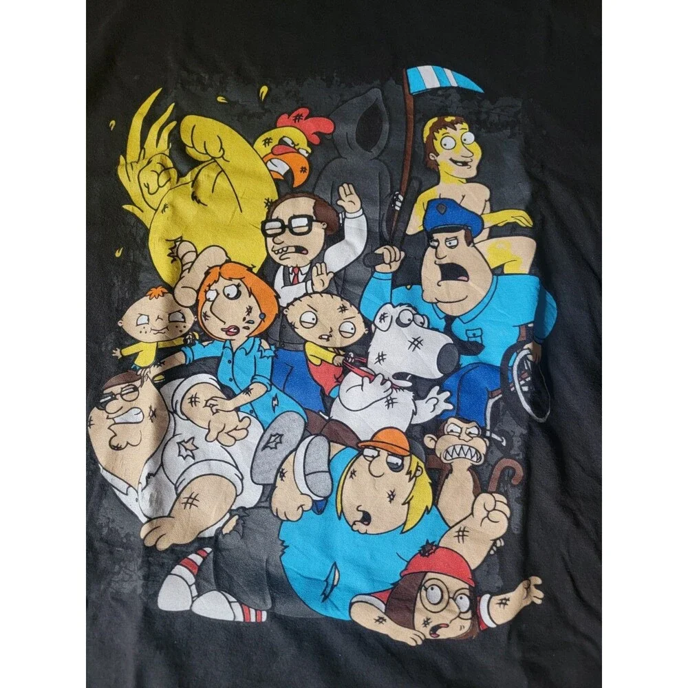 Vintage Family Guy TShirt Mens 2XL Black Fox Cartoon TV Show Comedy Movie
